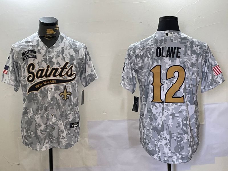 Men New Orleans Saints #12 Olave Nike Arctic Camo 2024 Salute to Service Limited NFL Jersey style 3->new orleans saints->NFL Jersey